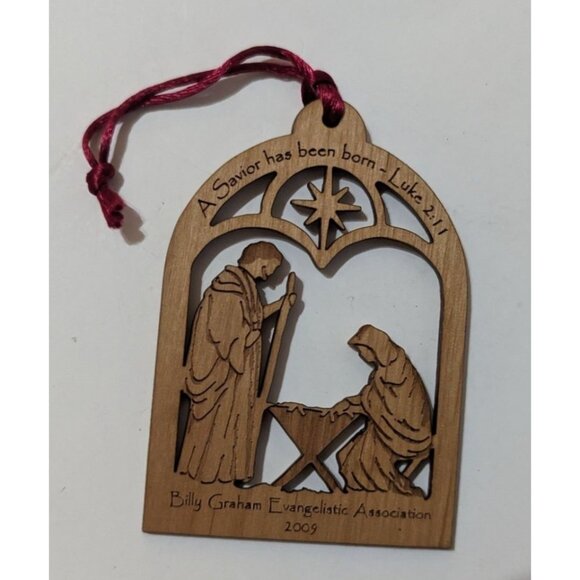 Billy Graham 2009 Nativity Ornament Wood Laser-Cut Holy Scene Christmas Collecti - Picture 6 of 6